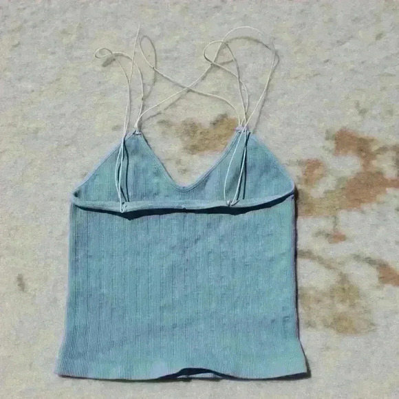 FULL TILT Ribbed Cropped Super Stretchy Elastic Strap Beachy Tank Top Women S - Picture 8 of 8